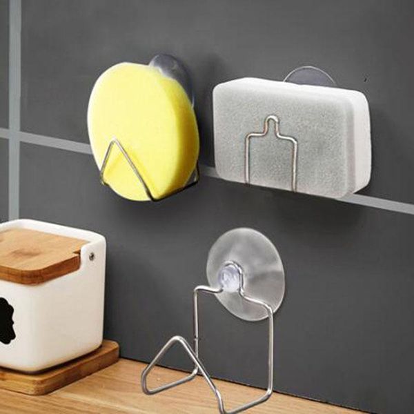 

hooks & rails stainless steel portable suction cup drain rack cleaning cloth shelf dish drainer sponge holder sink kitchen home holders