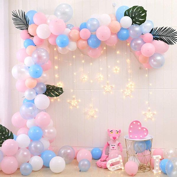 

110pcs pink ballon garland 1st one birthday wedding balloons happy party decor kids boy girl baby shower latex balon decoration