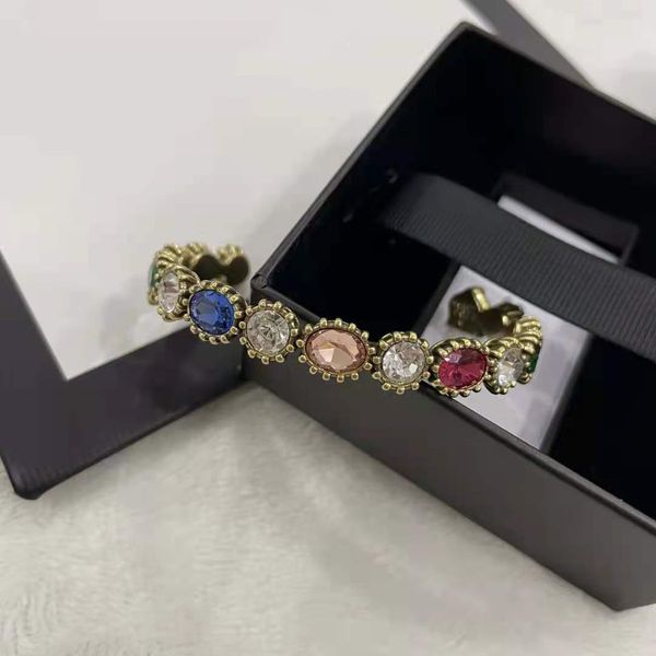 

aaa designer jewelry gujia open clasp bracelet b041 inlaid with color large high version brass bracelet, Black