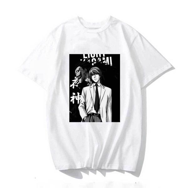 

men's t-shirts 2021 death note light yagami t men's shirt kawaii of cartoons graphic t- harajuku male, White;black