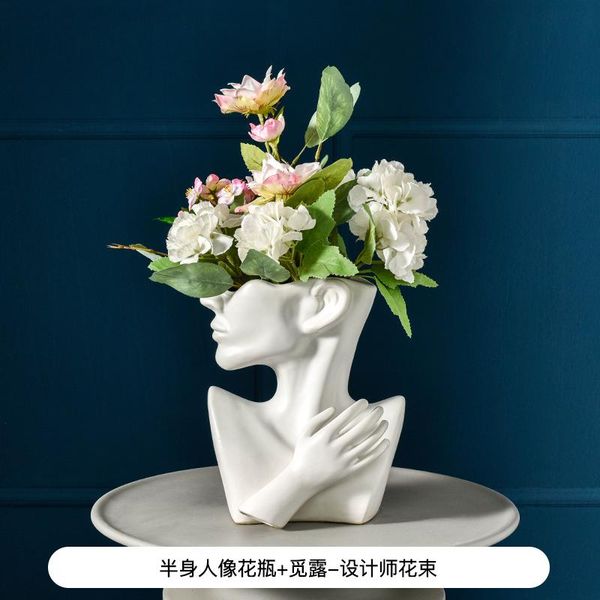 

vases minimaliste european abstract vase with artificial flowers livingroom body interior decoration jarron home accessories
