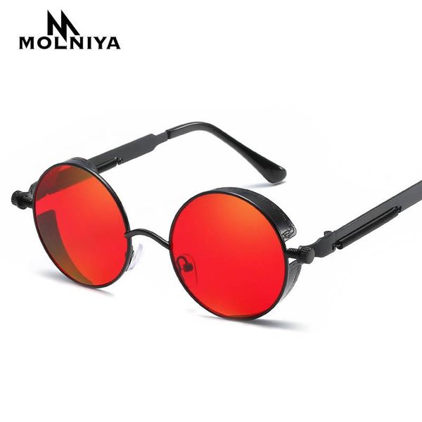 

sunglasses 2021 polarized round metal steampunk men women fashion glasses brand designer retro vintage uv400, White;black