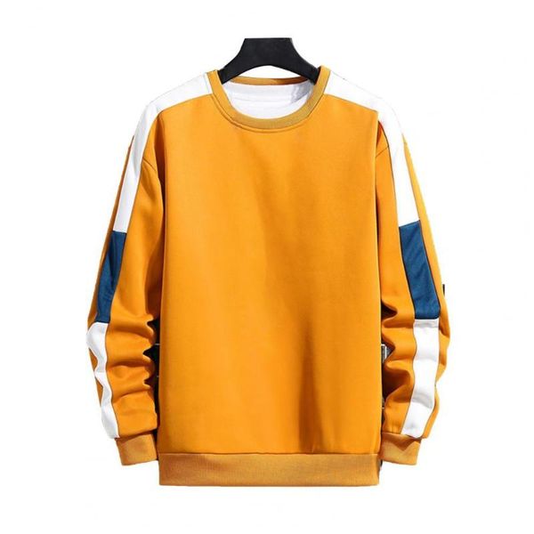 

men's hoodies & sweatshirts hoodie men patchwork sweatshirt all-matched o neck loose pullover, Black