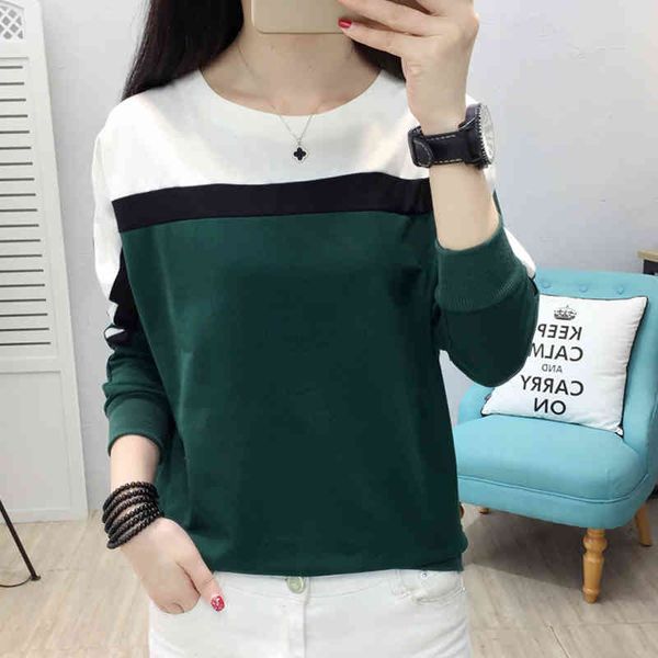 

tshirt women long sleeve t shirt poleras de mujer moda blusa tee shirt femme plus size t-shirt o-neck 65b5 210420, White