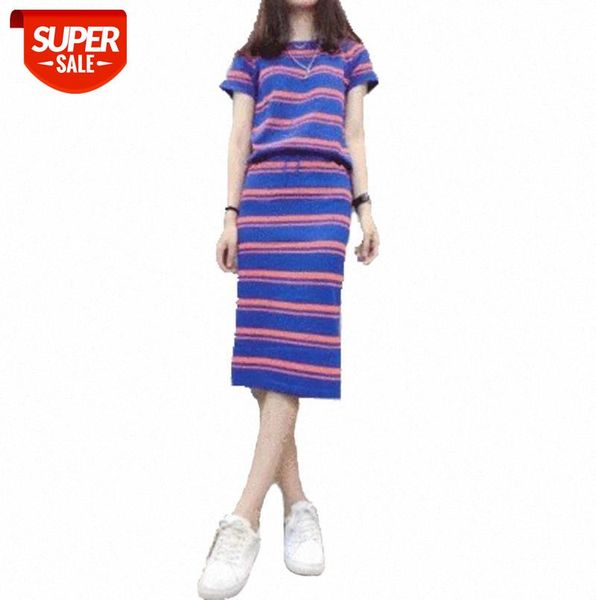 

1181 two-piece fashion casual stripe set in europe #lb1o, Black