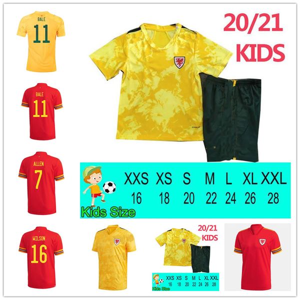 

2021 wales soccer jerseys bale james ramsey national team 20 21 cymru home away maillot de football shirt men kids kit uniforms, Black;yellow