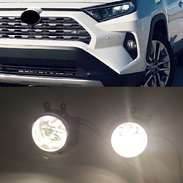 2 pcs luzes de nevoeiro levou nevoeiro luz farol halogénio tampa da lâmpada de nevoeiro grade quadro de bezia para TOYOTA RAV4 RAV 4 XA50 2019 2020 2021