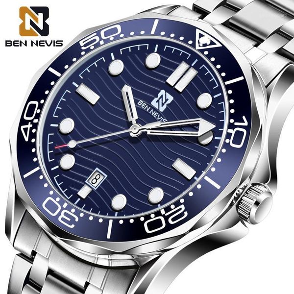 

luxury men's watches stainless steel man business quartz wrist watch male fashion waterproof clock luminous wristwatch wristwatches, Slivery;brown