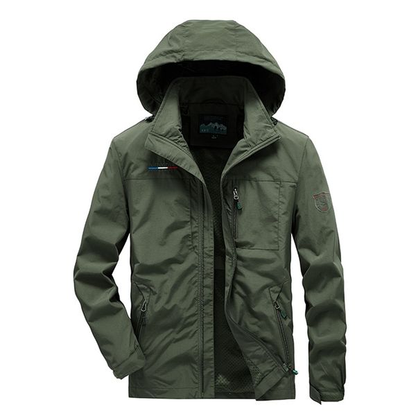 

men's windbreaker jackets autumn waterproof military hooded waterproof wind breaker casual coat male clothing spring jackets men 210927, Black;brown