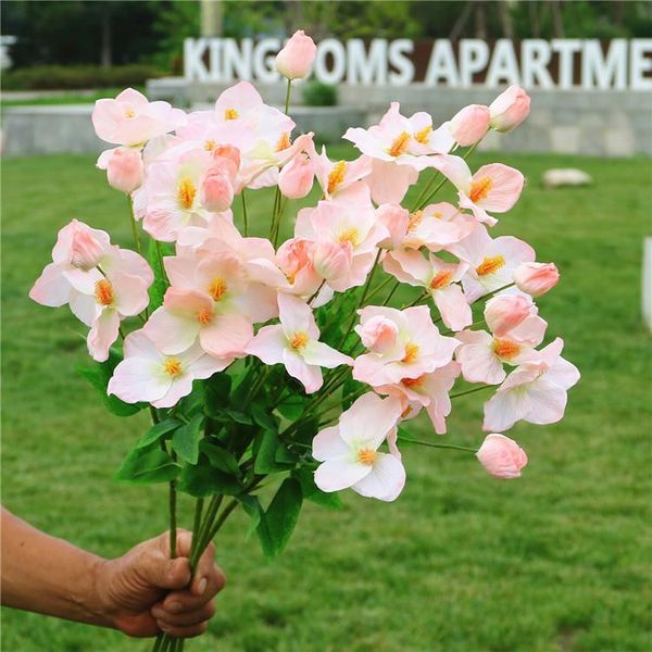 

decorative flowers & wreaths 5pcs simulation 9 heads lilacs artificial wedding road guide background fake bouquet home display