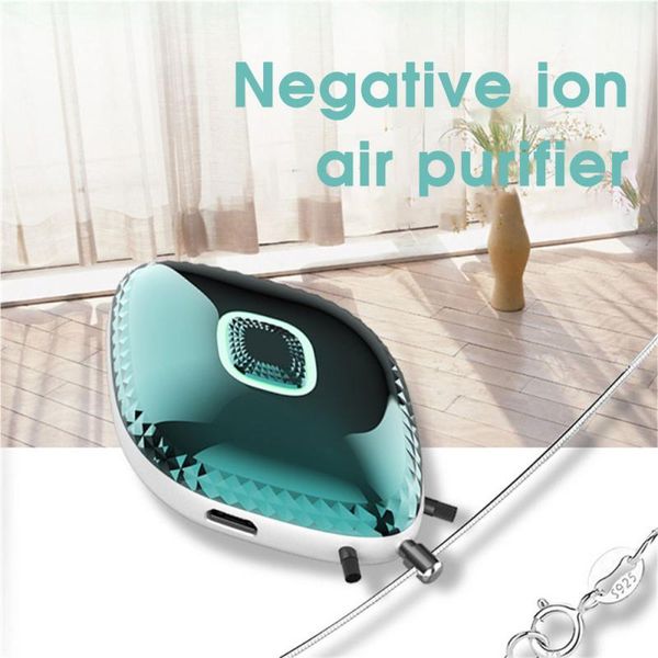 

car air freshener gift purifier usb portable wearable necklace negative ionizer anion cleaner personal