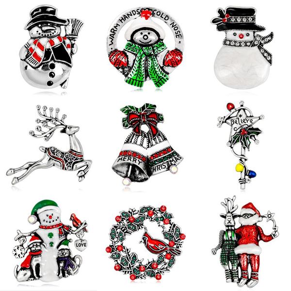 

x-mas pins christmas brooches christmas-decorations corsage christmas-tree collar boots snowman sleigh bell penguin 93 fashion styles adornm, Gray