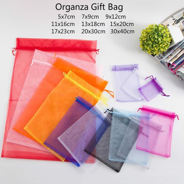 

gift wrap 10pcs (9 size) bag jewelry packaging organza pouche packing birthday party decor wedding christmas supplies
