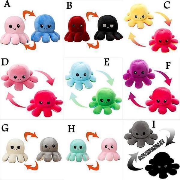 

u stock dhl 26 styles reversible flip ocs stuffed soft double-sided expression plush toy baby kids gift doll festival gifts wholesale xx299