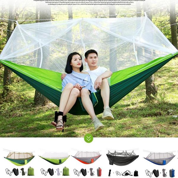 

outdoor games & activities 1-2 person mosquito net parachute hammock tent camping hanging sleeping bed swing portable double chair hamac 13