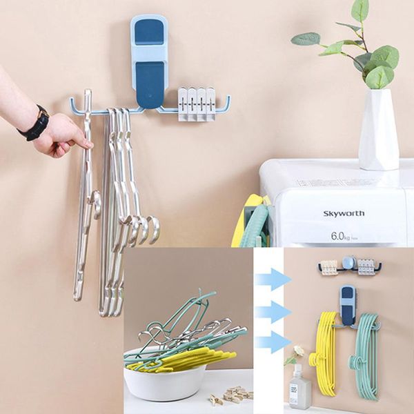 

hangers & racks wall-mounted clothes hanger storage rack wall punch-adjustable