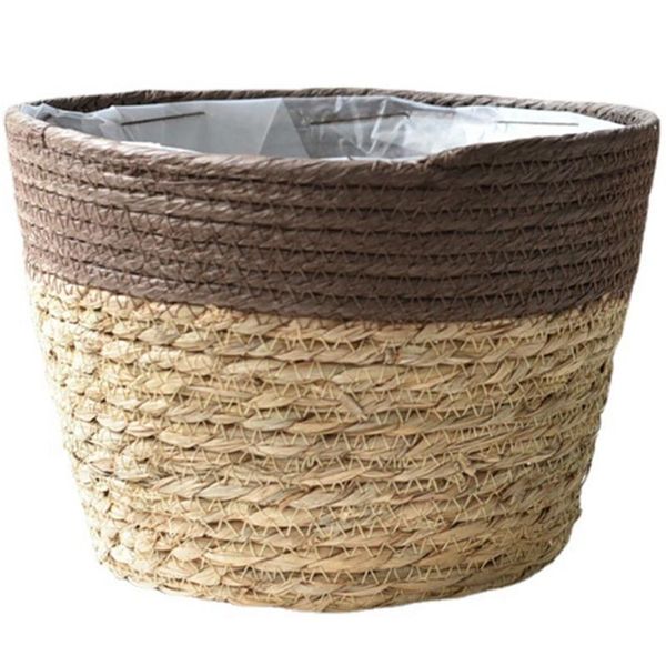 

storage baskets handmade straw basket laundry picnic toy woven flower pot plant container home decoration garden supplies