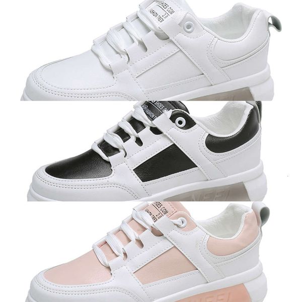 

casual shoes small white women's 2021 spring new korean thick soled leisure sports flat heeled muffin sole board 7702 83wt, Black