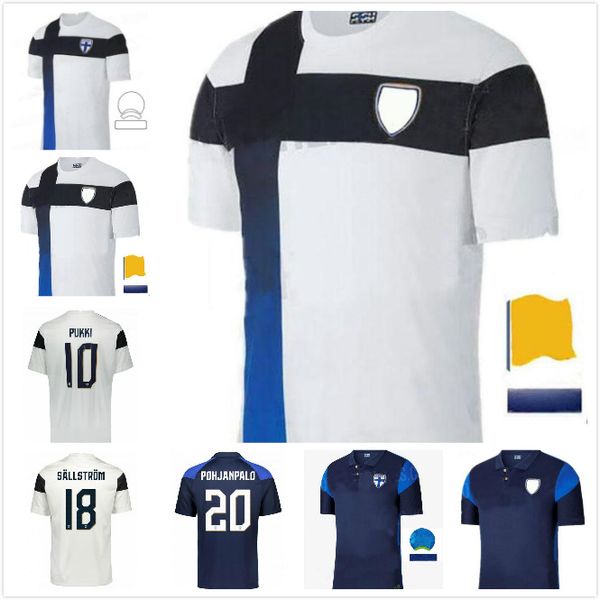 

2021 finland soccer jersey 21 22 pukki skrabb raitala lod jensen mens home away short sleeve football shirt uniform, Black;yellow