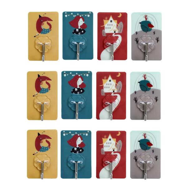 

hooks & rails 20pcs cartoon wall mounted self-adhesivd household bathroom