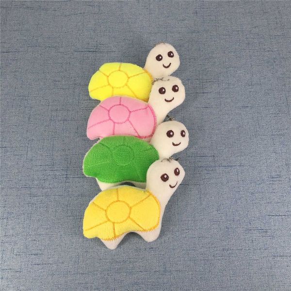 4-5cm pequena tartaruga keychain brinquedo, mistura cores 10 pçs / lote pequeno presente chaveiro anel de pelúcia boneca charme g1019