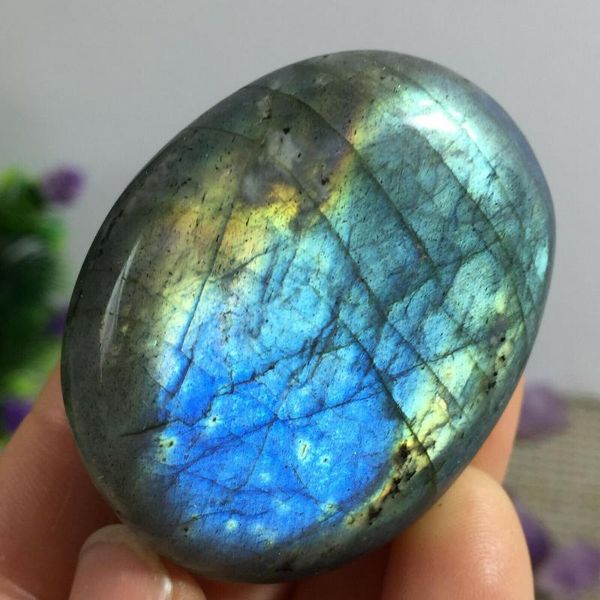 

natural yellow rainbow labradorite crystal healing madagascar decorative objects & figurines