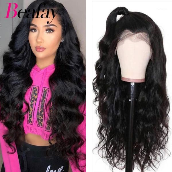 

180% 28inch beafay 13x4 lace frontal human hair wig remy brazilian body wave wigs for women pre plucked wigs1, Black;brown