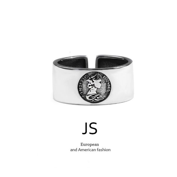 

classic creative female head design make old thai silver ring jewelry, Black