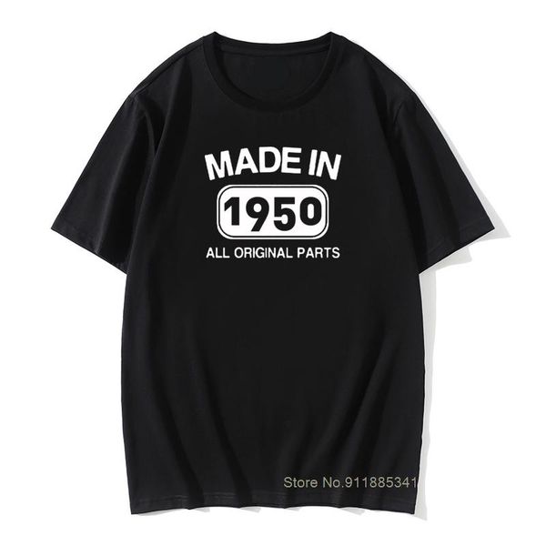

men's t-shirts made in 1950 birthday men t shirt 71 years present graphic vintage cotton tshirts retro print daddy grandad husband tee, White;black