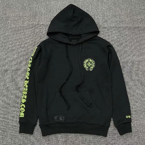 

brand crosin pullover fashion br for ch croxin lovers' hooded wear men's women's same print loose cotton spring and autumn, Black