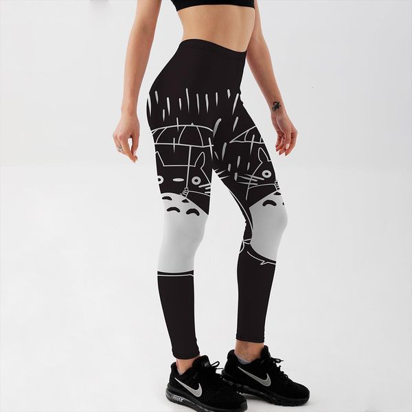

summer pants anime chinchilla printed women leggings black plus size s xxxxl