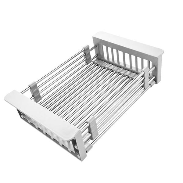 

kitchen storage & organization adjustable stainless steel with sink vegetable rack drying plug-in fruit and tray