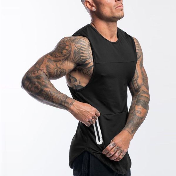

mens breathable active shirt solid color sport vest 2021 fashion fitness vests casual men' tank summer outdoor sport vest, White;black