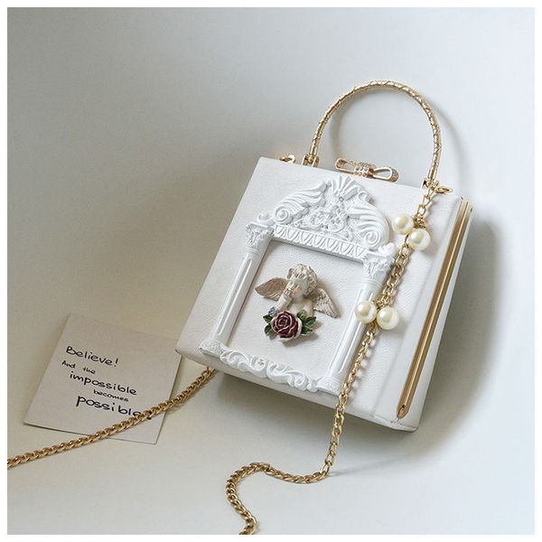 

women's 2021 fashion retro carrying case pearl chain shoulder bag