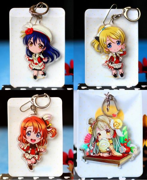 

keychains japan anime love live cosplay prop acrylic keychain pendant keyring backpack decor for boy girl 1pcs, Silver