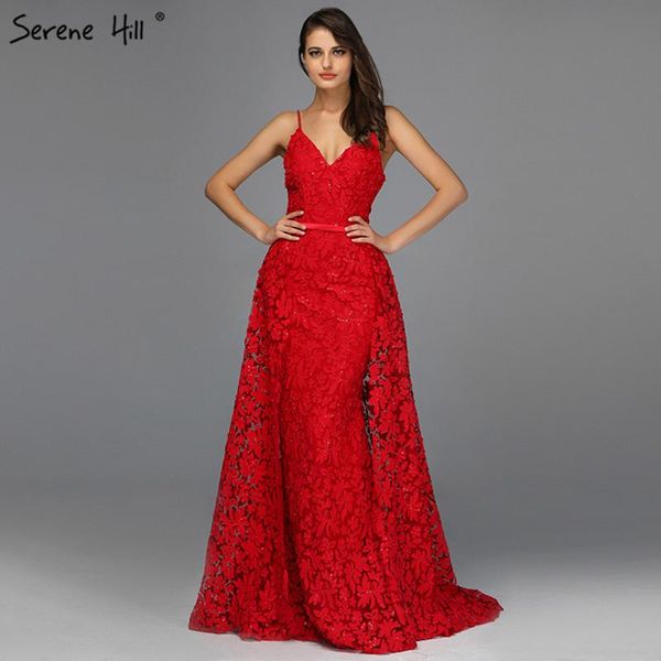 

party dresses latest design red sleeveless evening 2021 handmade flowers pearls mermaid formal dress serene hill la70003, White;black