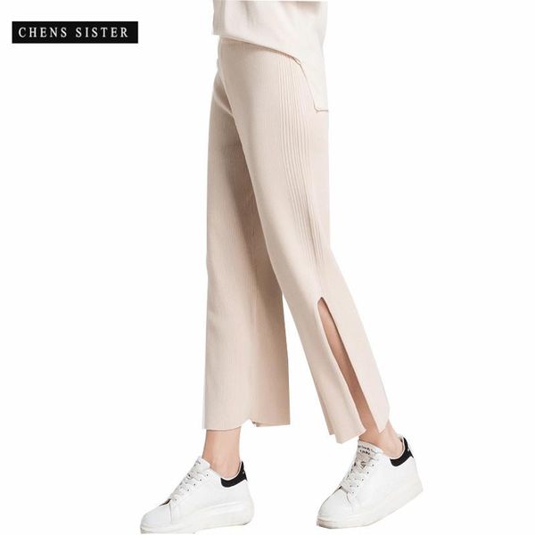 

women's pants & capris [chens sister] fashion womens casual loose plus size elastic waist cotton trouser wide leg women, Black;white