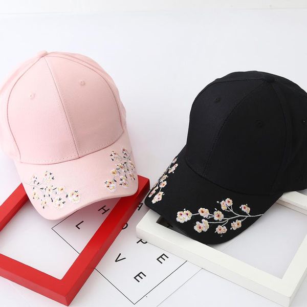 

visors fashion cotton cap flower embroidery baseball simple soft hip hop hats for men women adjustable sports sun summer caps, Blue;gray