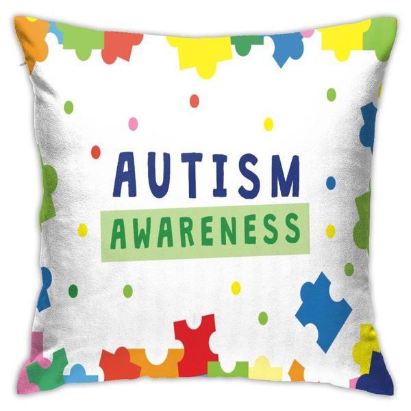

pillow case world autism awareness day decorative cushion cover floral for car sofa decor pillowcase home pillows 45 x 45cm