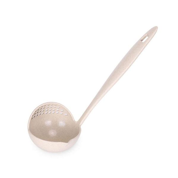 

spoons 2 in 1 long handle soup spoon home strainer cooking colander kitchen scoop plastic ladle tableware 1pcs