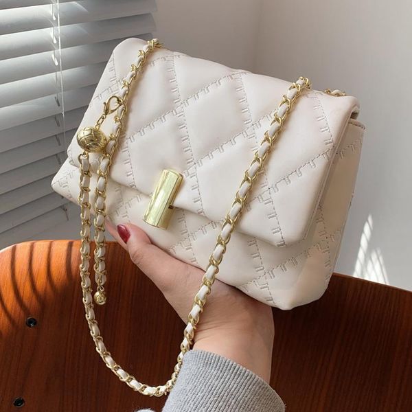 

diamond design women shoulder bag small pu leather crossbody bags for women's simple chain flap lady luxury travel handbags evening