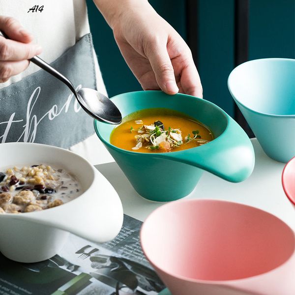 

special-shaped ceramic l tableware ins style restaurant salad bowl flavored dish
