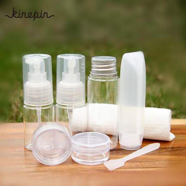 

9pcs cosmetics container set pro travel bottle facia wash bag cosmetic spray perfume points bottling with storage box bottles & jars