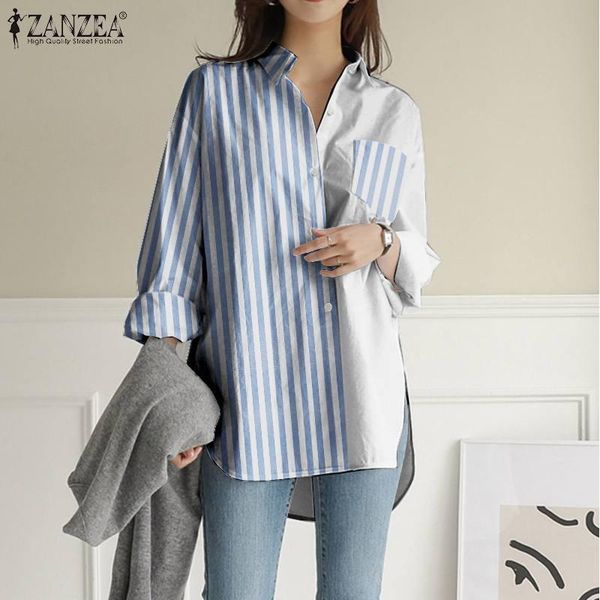 

korean patchwork womens 2021 cotton linen blouse office lady spring lapel blusa casual long sleeves shirts oversized women's blouses, White