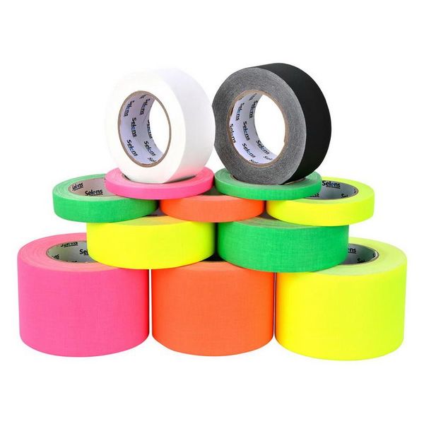 

fluorescent uv cotton tape manight self-adhesive glow in the dark luminous for party floors stages whiteboard studio lighting & accessories