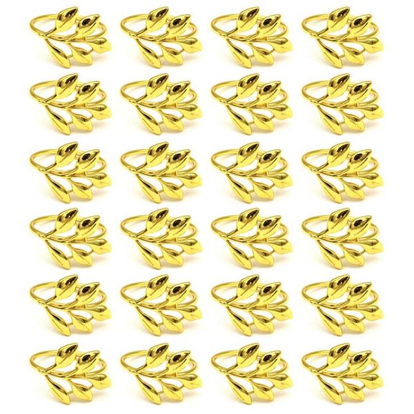 

napkin rings 24 pieces leaf ring holders christmas adornment dining table for wedding,dinner decor