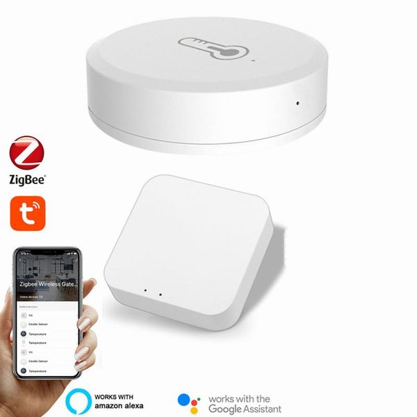 

smart home control tuya temperature and humidity sensor zigbee 3.0 battery powered security with life app alexa hub