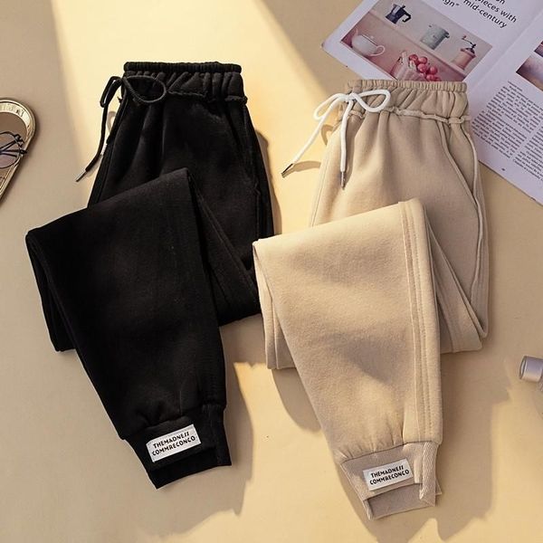 

women's jeans womens fashion woolen padded harem pants autumn winter korean female loose straight women elastic waist umci, Blue