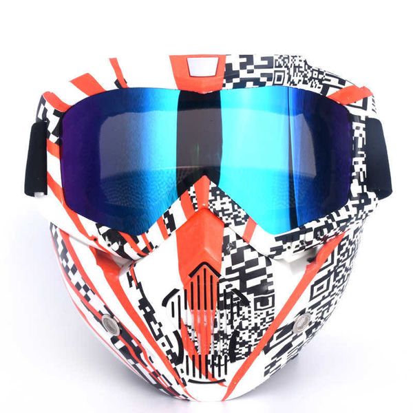 

motorcycle off-road mask outdoor riding glass helmet type protective goggl, White;black