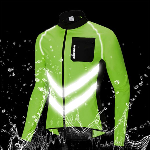 Homens Casaco de Ciclismo Equitação Pesca Windbreaker Refletivo Repelente Água-Repelente de Manga Longa Camisa Bike Sports Capcoat